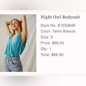 Free People Night owl Bodysuit (blue)